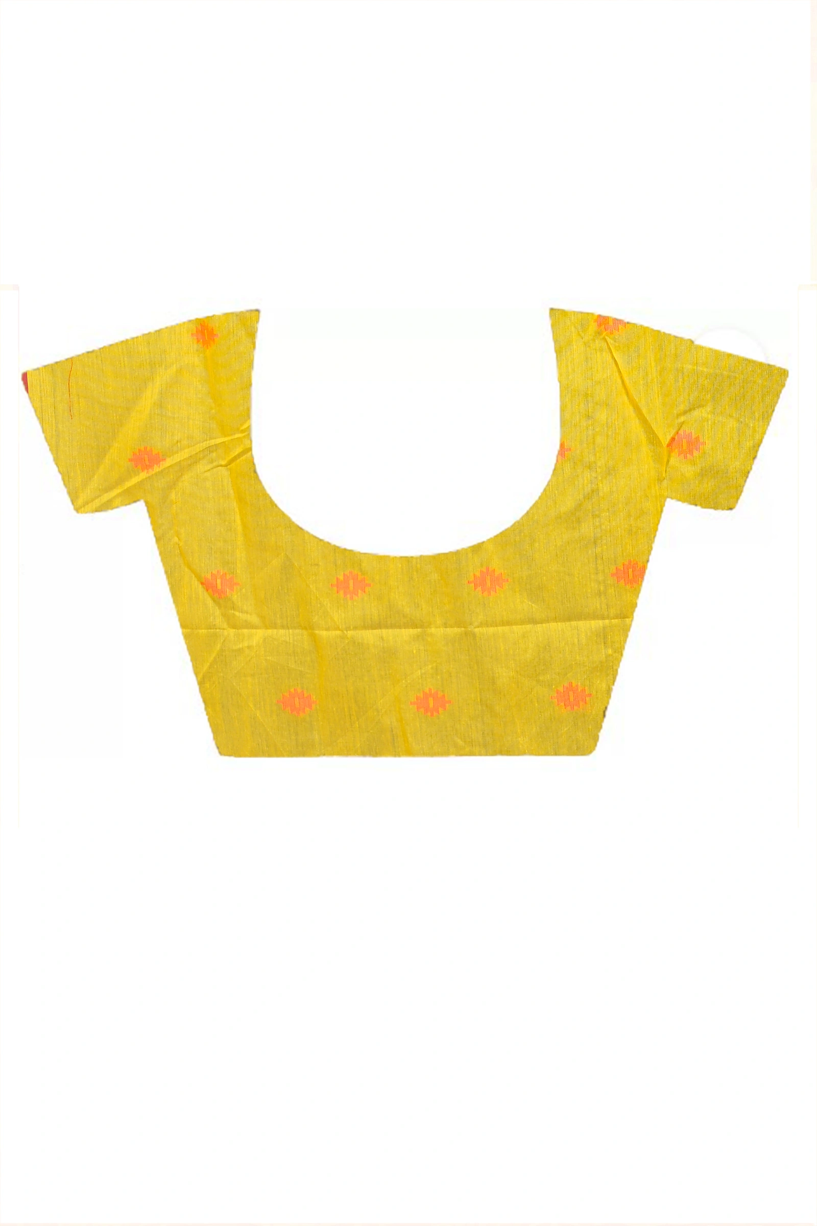 Yellow Red Cotton Blended Parul Hand Loom Saree (550)